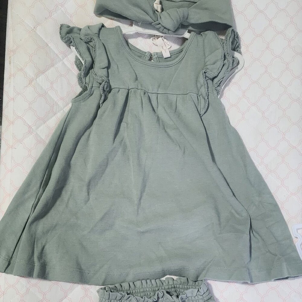 Dress Bloomers headband and blazer bundle Baby girl
